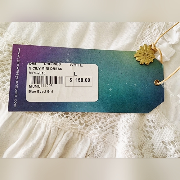 *NWT* SHOW ME YOUR MUMU | Sicily Mini/Babydoll Dress | Large | White - Picture 12 of 13